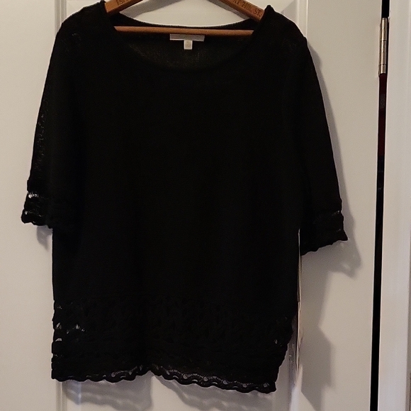 Etcetera Black Boxy 3/4 Sleeve Blouse